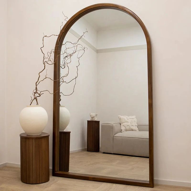 Retro mirror Arched full body mirror American floor mirror European fitting   Living room middle ancient