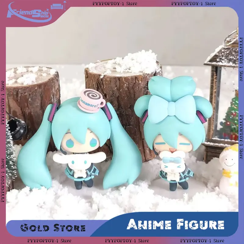

Hatsune Miku Anime Figurine Cinnamoroll Statue Kawaii Q Version Miku Action Figure Tabletop Decor Doll Collection Model Toy Gift