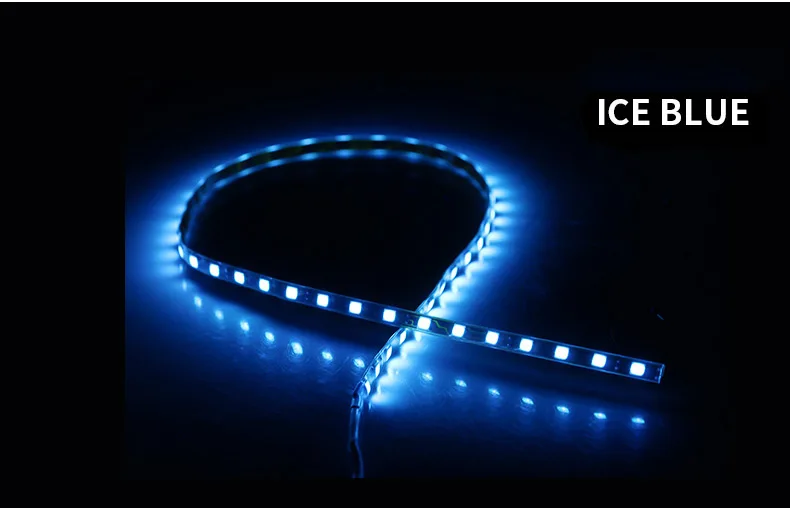 2x 45Cm Led Strip Light Bar 1210 Zachte Led Auto Accessorie Auto Sfeer Decoratieve Lamp Wit Geel Groen Blauw Rood 12V