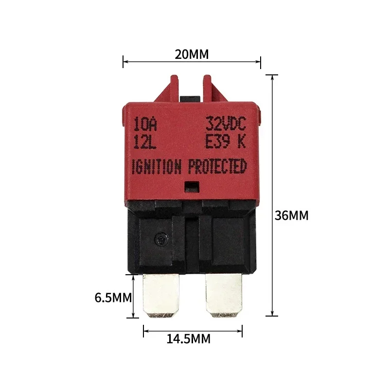 手動回路ブレーカー,Fusth,ロープロファイル,atc,Breakers e39,5a,10a,15a,20a,25a,30a,12v,24v dc,車,ボート,rv用1個