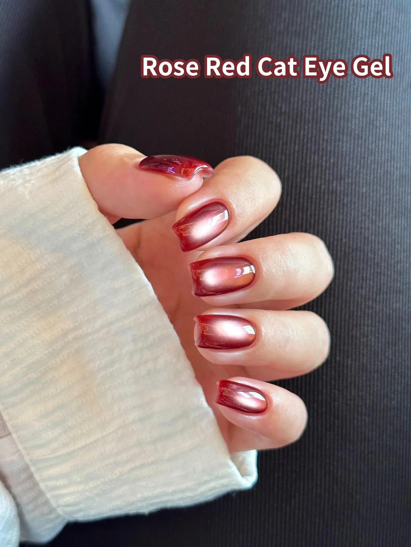 10ml Red Cat Eye Gel Polish Soak Off Uv Holographic Glitter Crystal Translucent Jelly Color Magnetic Nail Polish Salon DIY at Ho