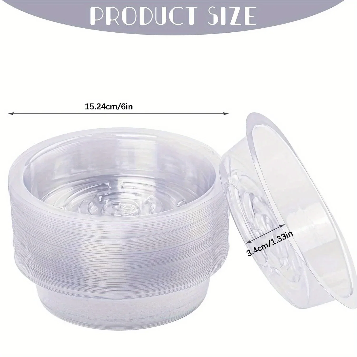 20/30/50Pcs 6 Inch Clear Plastic Plant Saucers Durable Drip Trays Plates for Indoor Outdoor Garden Flower Lawn Gardening Lovers