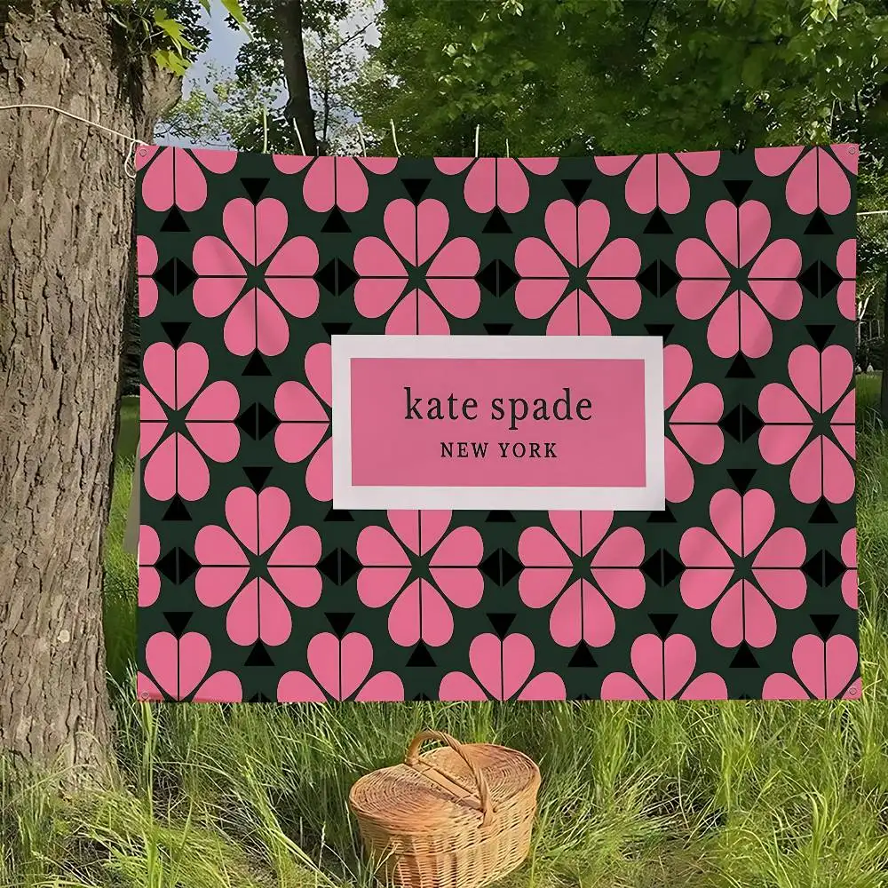 Fashion Brand K-Kate S-Spade N-New Y-York Creative Pattern Hanging Flag Polyester Printed Banner Hand Pulled Flag