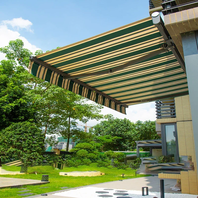 Sunshade Telescopic Canopy Hand Operated Yard Balcony Electric Outdoor Rain Proof Folding Telescopic Canopy  Wall Divider