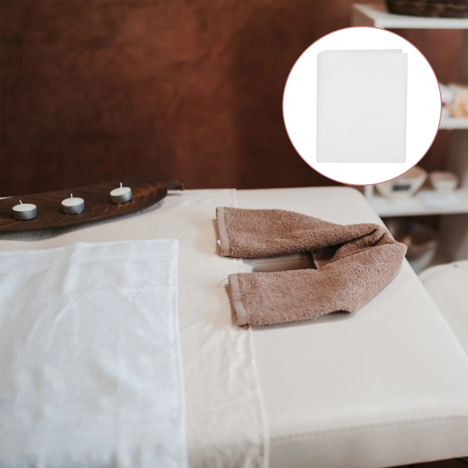 

100Pcs Disposable Massage Table Sheets Non-Woven Fabric White 190x80cm Breathable Hole Design Spa Salon Bed Cover Massage Bed