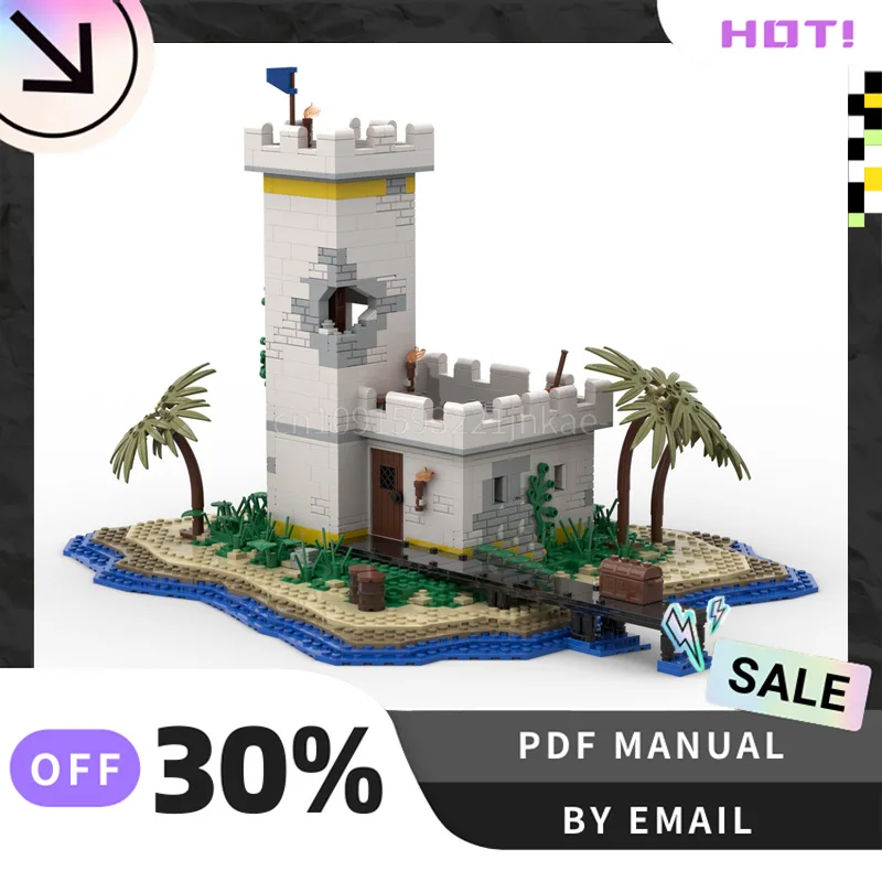 

[1601 шт.] индивидуальный MOC Outpost Island, креативный набор строительных блоков STEM, развивающие игрушки, комплект строительной модели, подарки на день рождения