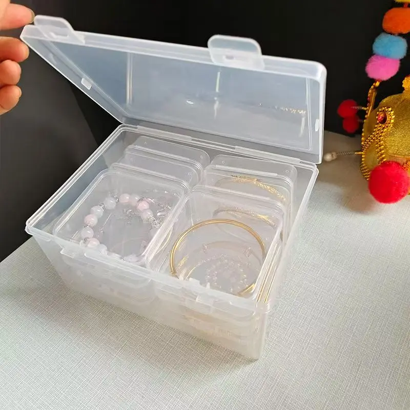 

Square Box Set Storage Box Rice Bead Bracelet Diamond Bead Transparent Sorting Jewelry Nail Jewelry Box