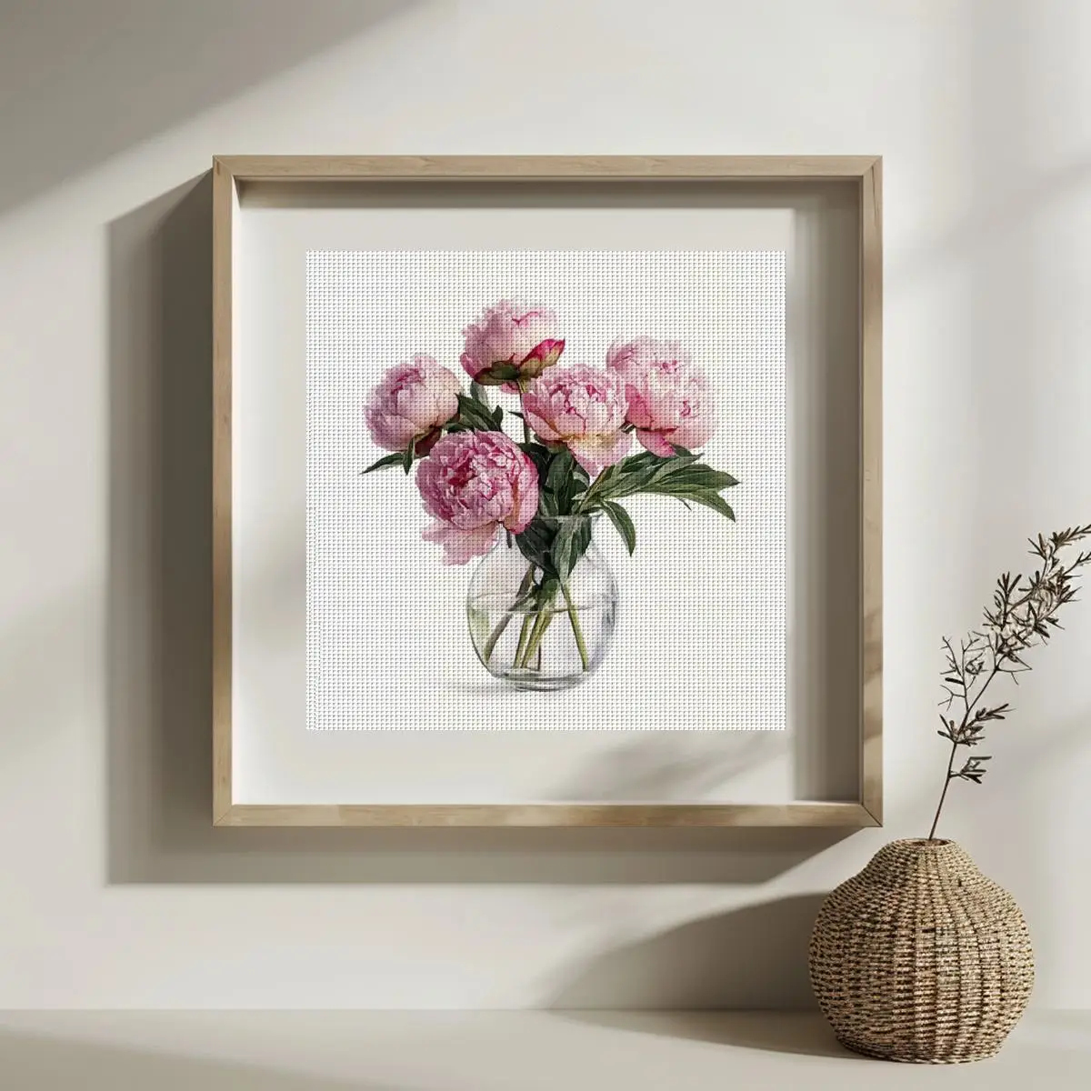 1 Stück 30x30 cm/11,8 Zoll Blumen Gestempeltes Kreuzstich-Set DIY-Set 11/14/16CT DIY Stickset DIY Kreuzstich-Set Joy Sunday – Detail 2