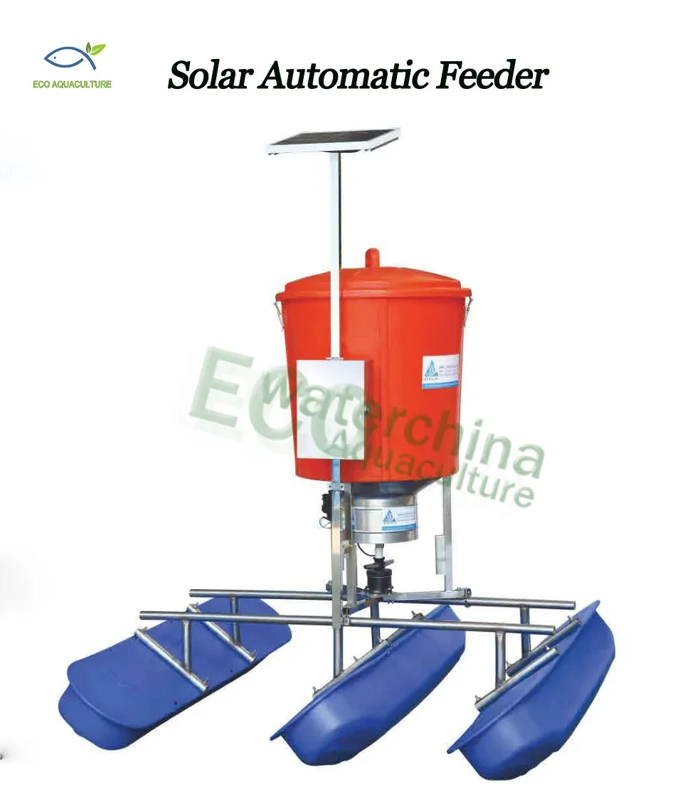 ECO Solar auto fish feeder for bio floc tilapia  fish pond feeder for shrimp farming equipment high quality