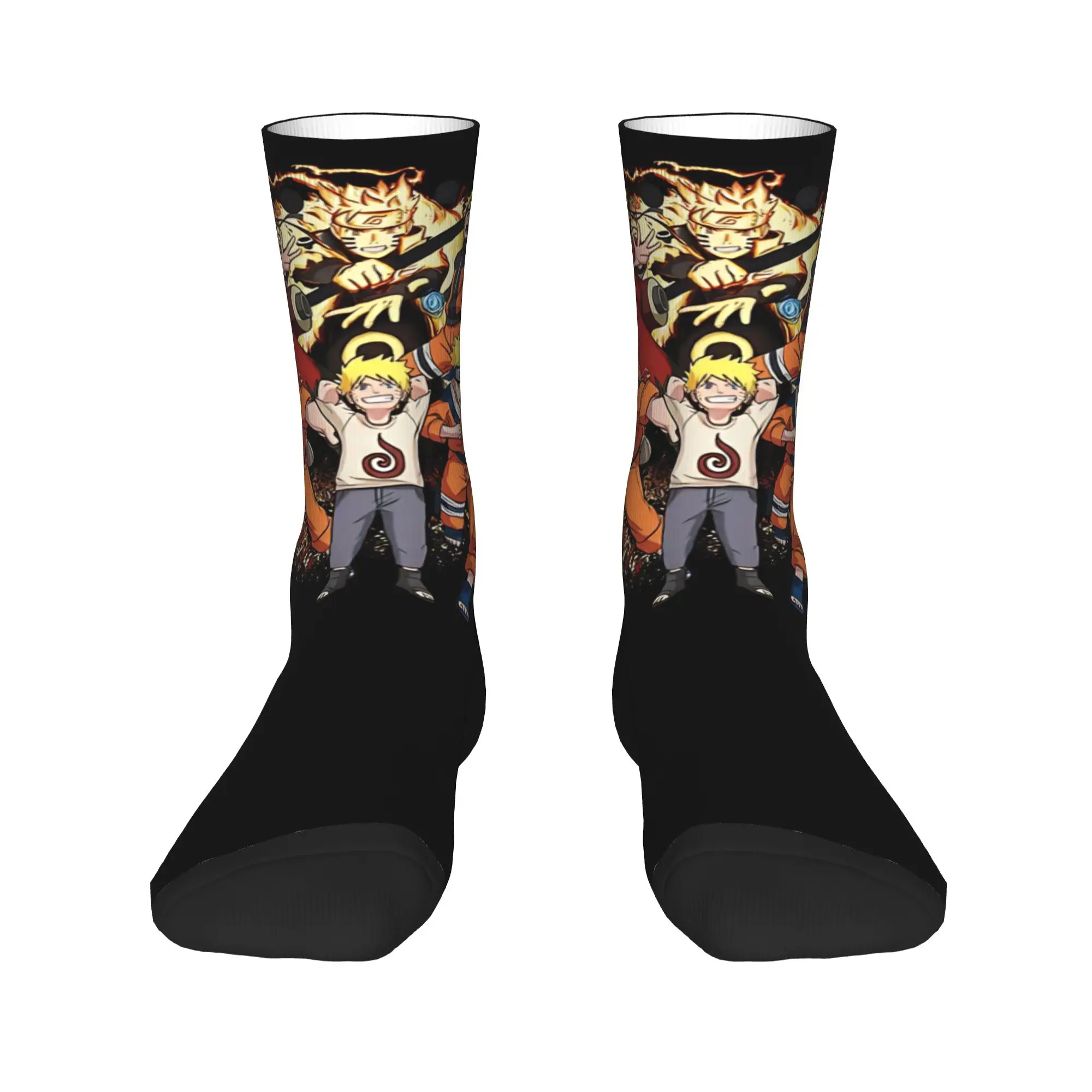 

Funny Sock Bandai NARUTO All Ages Rock Seamless Pattern Printed Men Crew Socks Novelty Men's Socks