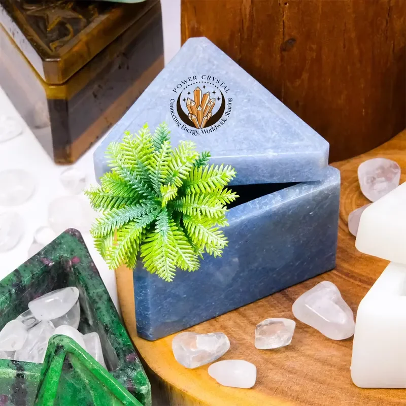 Custom Logo Crystal Crafts Home Decoration Hand Carved Crystal Home Natural Crystal Stone Storage Box