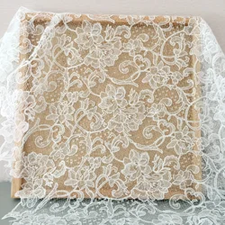 Off White Wedding Veil Bridal Gowns Dresses Sewing Lace Material NEW 2023 1 Yard Hollow Lace Fabric