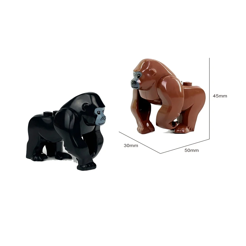 MOC Bauernhof Zoo Tier Bausteine Krokodil Shark Delphin Schimpanse Kuh Leopard Lernspiel Zubehör Ziegel Kinder Spielzeug