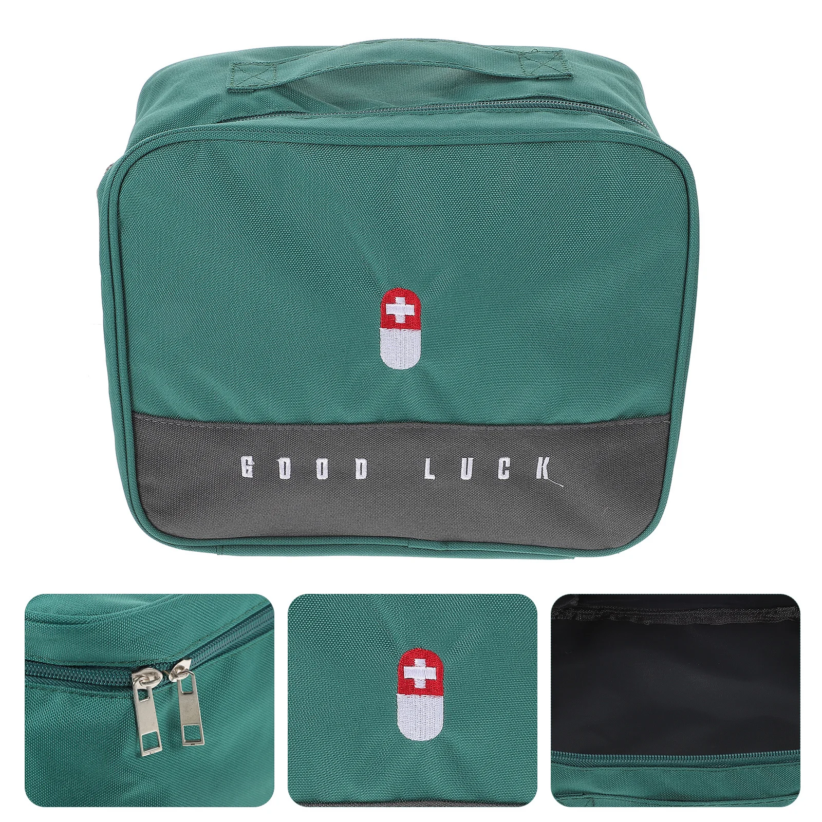 

Portable Medical Bag Large Capacity Waterproof Oxford Cloth Multi-Grid Medicine Storage Organizer for Home Office Travel First