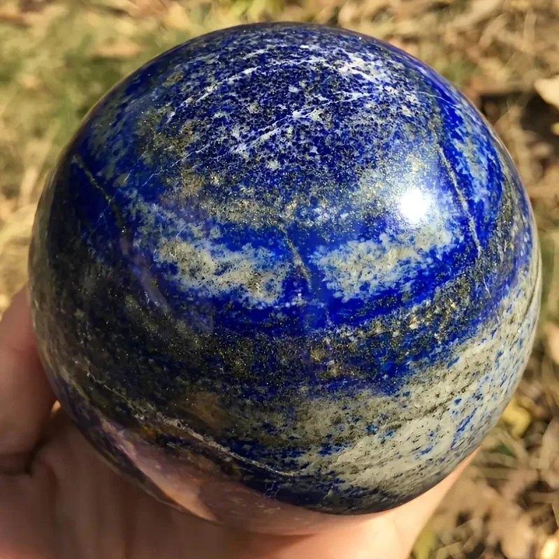 1 قطعة كرة اللازورد فريدة من نوعها من الكريستال الكوارتز ، الحجر الطبيعي ديكور المنزل هدايا العيد يدويا ، المجال ديكو