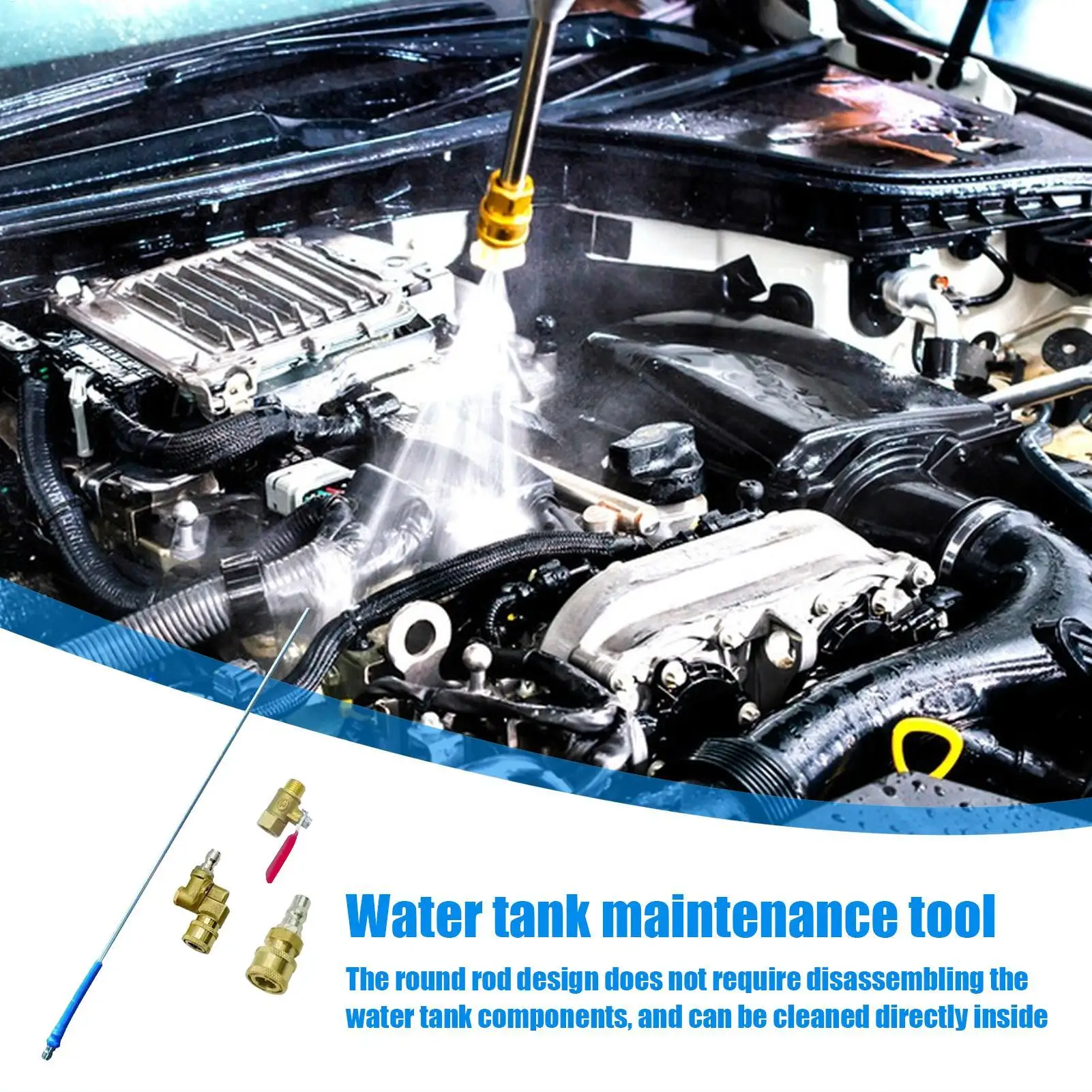 

Инструмент для обслуживания палочки для очистки радиатора для резервуара для воды, эффективный аксессуар для обслуживания резервуара для воды для грузовика, автомобиля, бытового автофургона