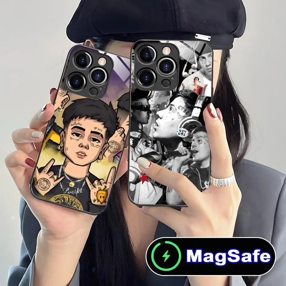 

Fashion Duki Glass MagSafe Mobile Phone Case for iPhone 17 16 15 14 13 12 11 Air Pro Max Plus Mini Colorful Cover