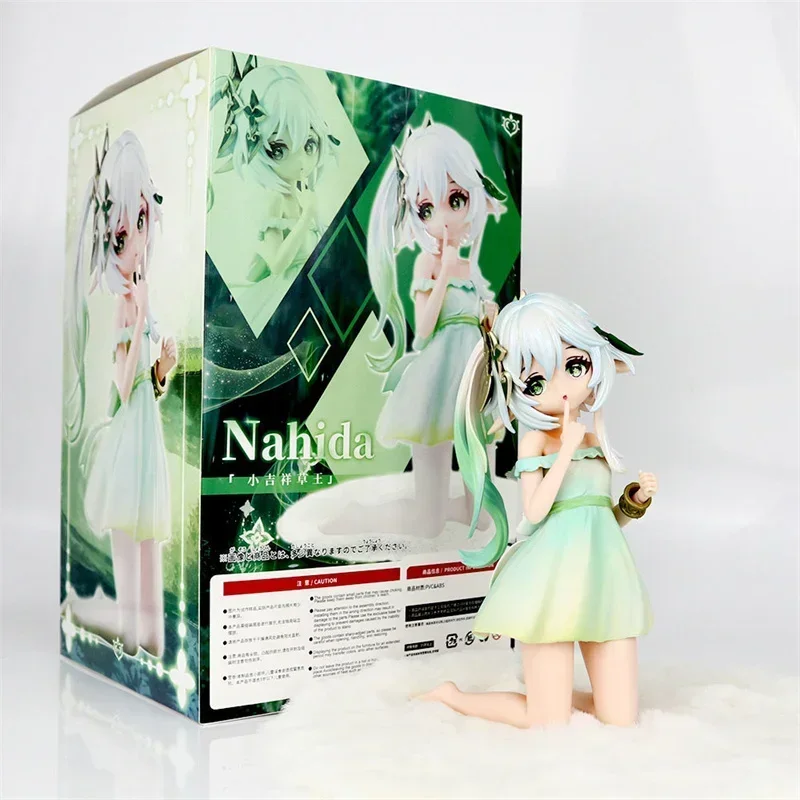 Genshin Impact Girl Figure Grass God Nahida Lesser Lord Kusabali Pvc Kneeling Posture Handmade Collection Model Decoration Gift