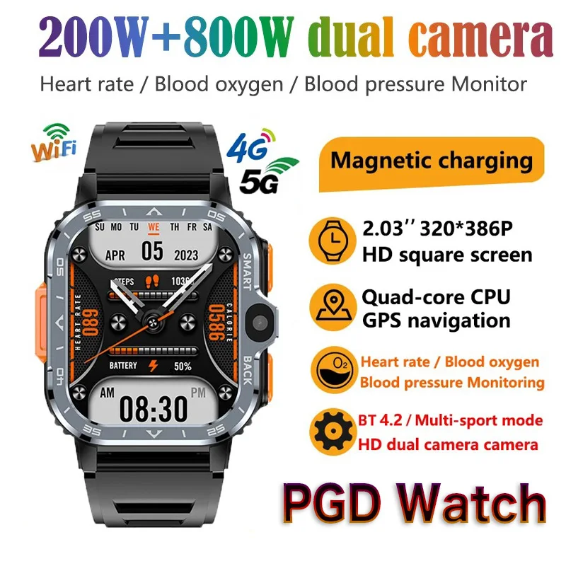 4G PGD Smart Watch Dual Camera 64GB 16GB Memory GPS WiFi Waterproof Telephone SIM Card Android Smartwatch Pk DW88 DW89