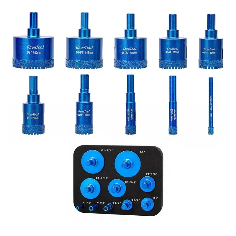 【Big Deal】Premium Carbide Hole Saw Kit 6-50Mm, For , Porcelain, Glass& Marble Tile Drill Bit Set