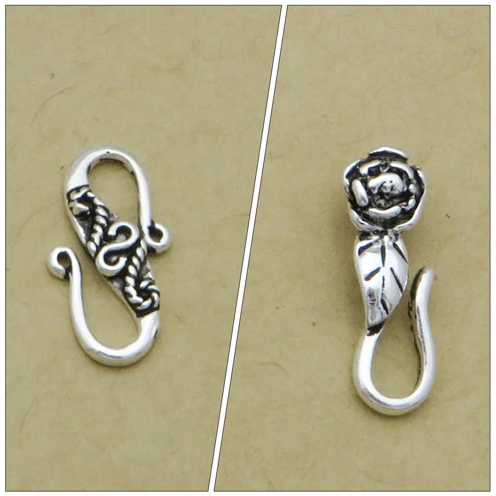 

6pcs Diy Jewelry Bracelets Connecting Buckle Silver Metal Clasp Hook Buckle For Necklaces Repair Lightweight Durable Connector