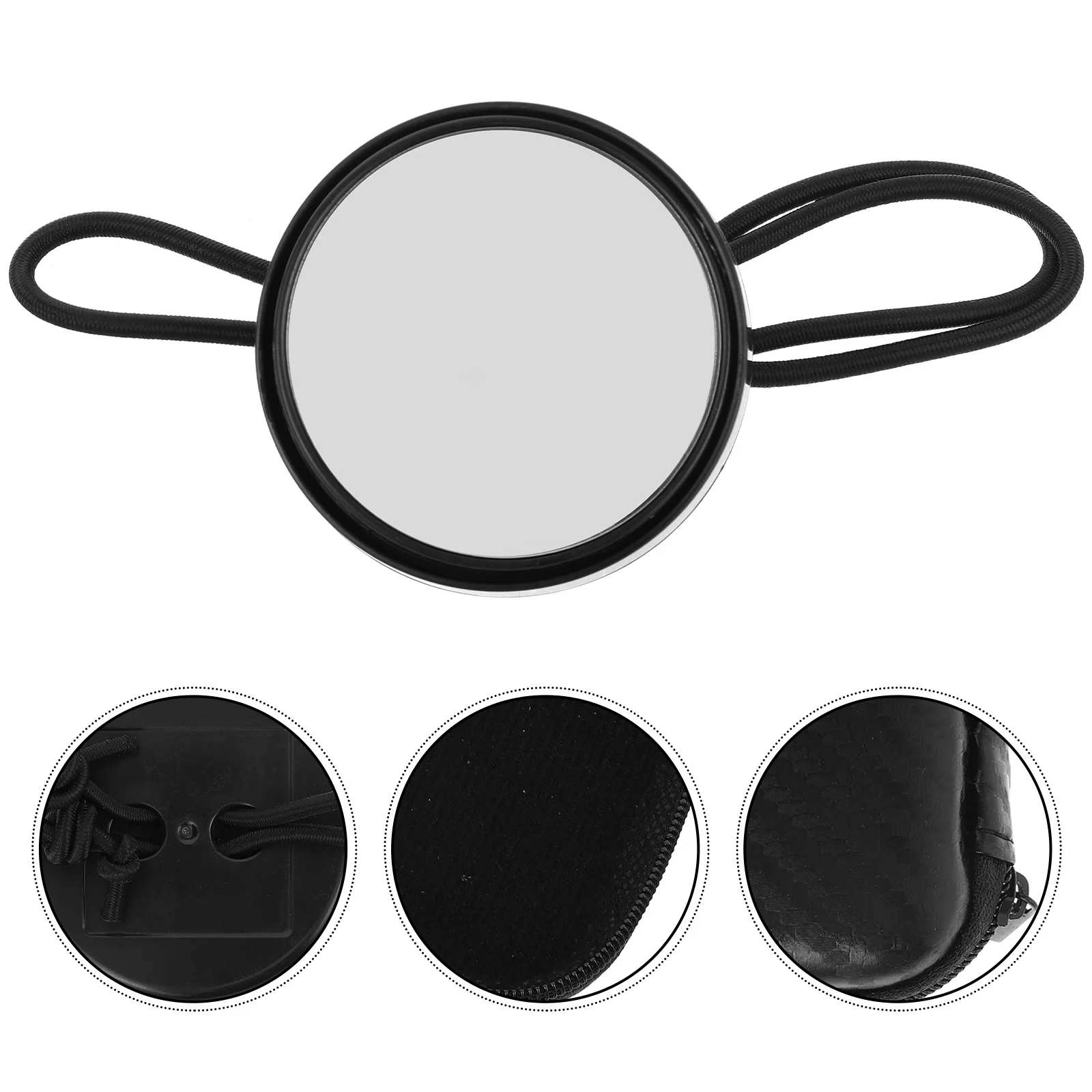 

Convex Scuba Diving Mirror Adjustable Rearview Elastic Rope Underwater Side Mount Safety Gear Visibility Black Round Mirror