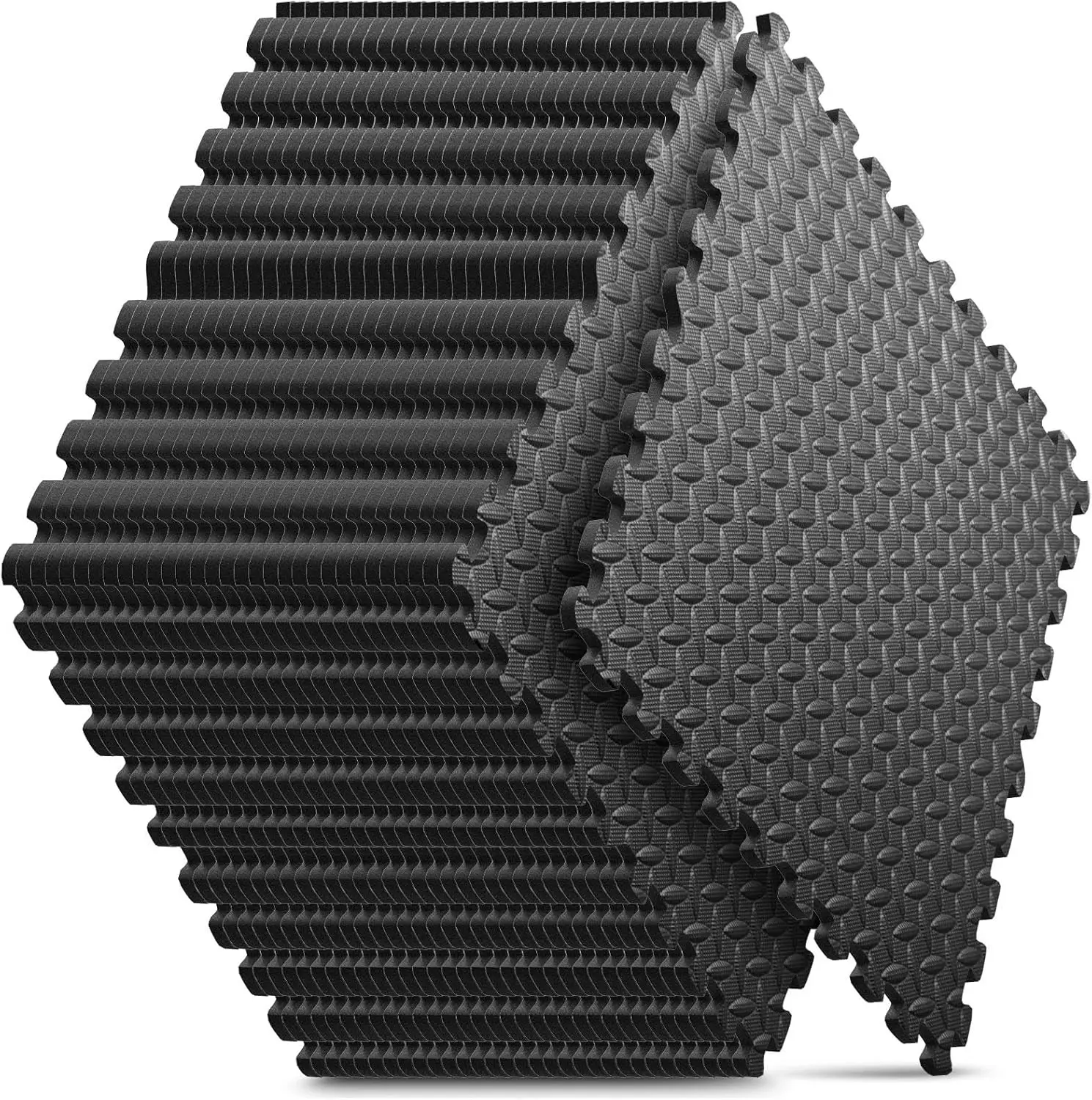 

Home Gym Mat, Puzzle Exercise Mat, EVA Interlocking Foam Floor Tiles for Home Workout Equipment and Kids' Play Areas - Black