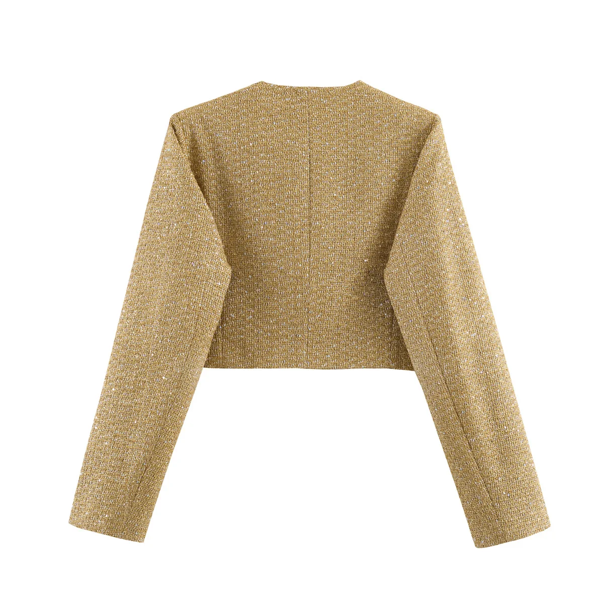 Women's Fashionable Casual Metallic Thread Structure Short Jacket   LQYK