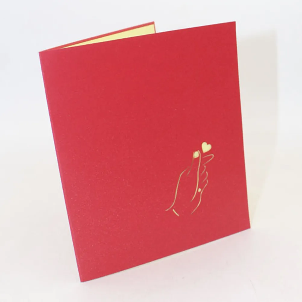 

3D Greeting Mother's Day Card Premium Paper Lovely Heart Design Festival Blessing Handmade Paper-Cut Decoration for Woman