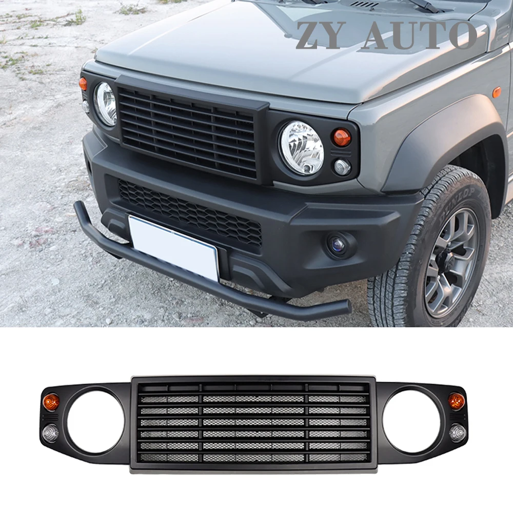 

For Suzuki Jimny JB64 JB74 2019 20 21 22 23 24 25 Car Front Grill Racing Defender Style Mesh Front Grille Cover Accessories
