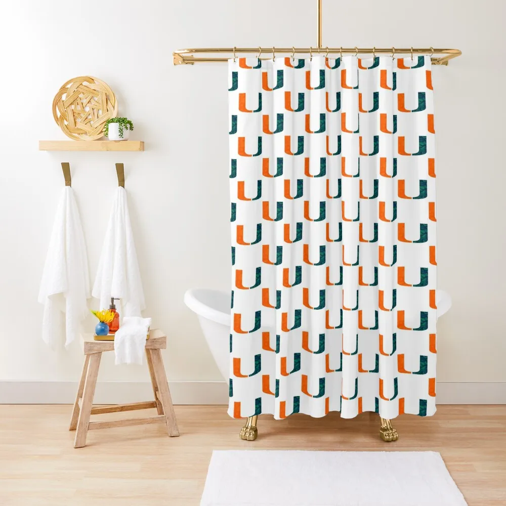 

University of Miami sticker Shower Curtain In The Bathroom Bathtub Bathroom Accessories Curtain