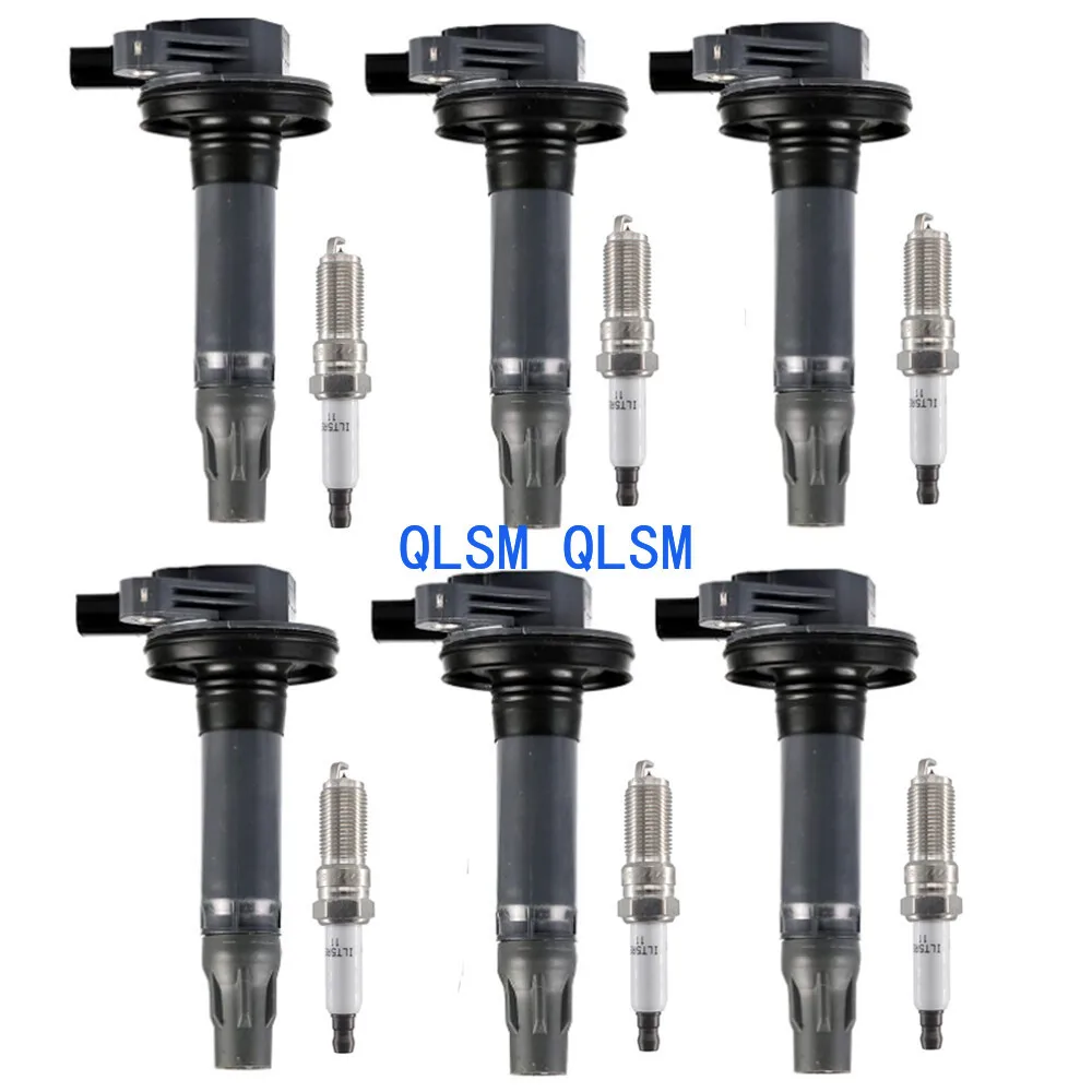 

6-Piece Ignition Coil and Spark Plug UF553 for Ford F150 Transit Edge Mazda 6 3.7L-