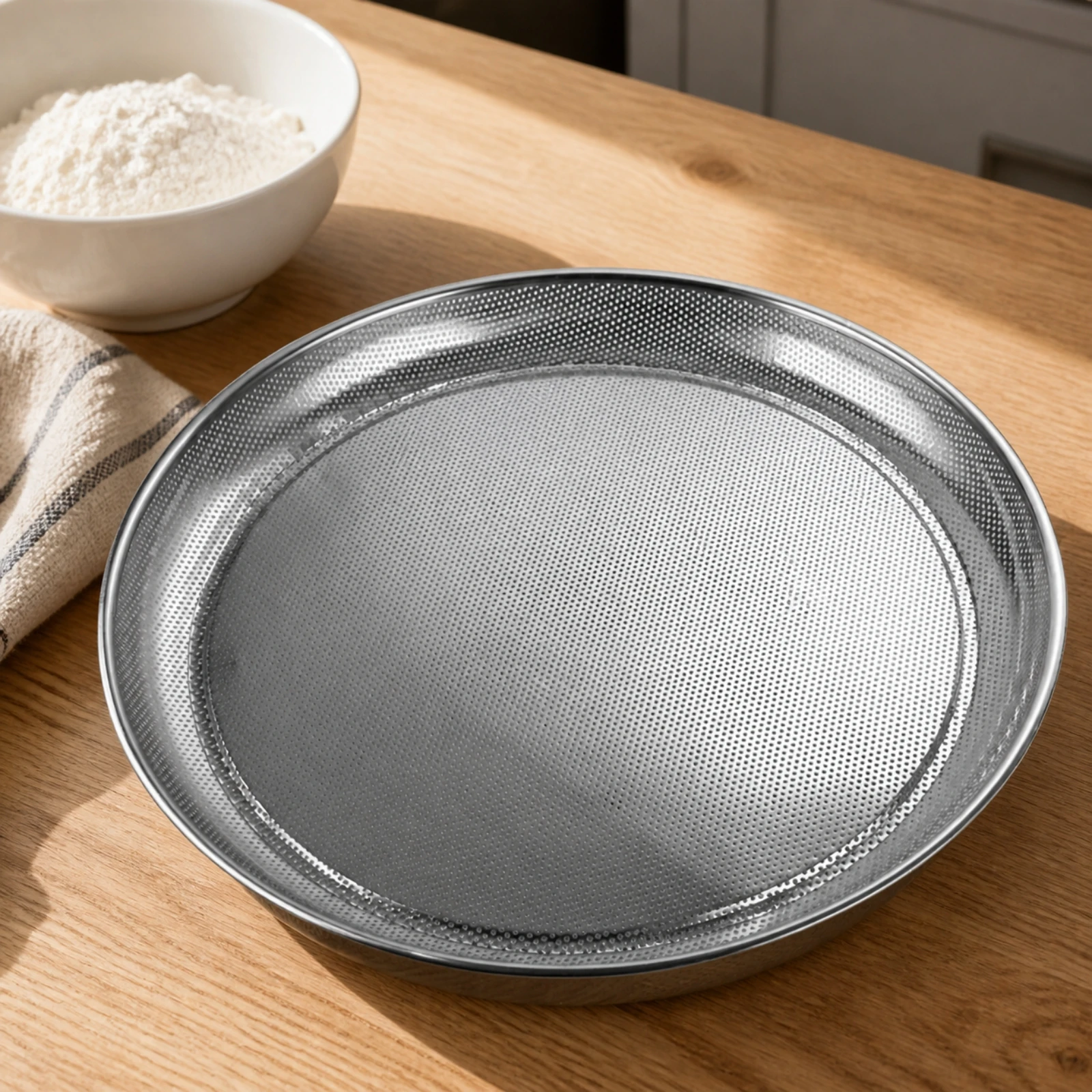 Stainless Steel Sieve Corrosion-Resistant Round Sieve with 2 Mm Holes Sand Sifter Easy to Clean Fine Mesh Strainer