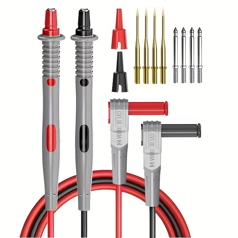 Universelles Multimeter-Prüfkabel-Set mit Ersatz-Pin-Testspitzen, IC-SMD-Testhaken und Krokodilklemmen der P1503-Serie