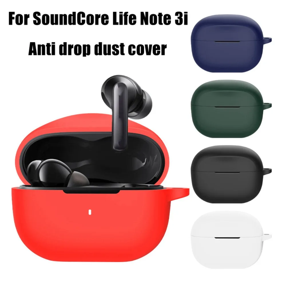 Dustproof Silicone Case Washable Soild Color Earbuds Sleeve Anti-fall Earbuds Protective Case for SoundCore Life Note 3i