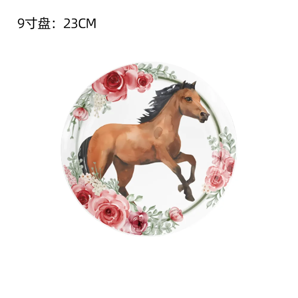 Horse Birthday Party Decorations Western Cowboy Racing Horse Wild West Tableware Tablecloth Paper Plate Cup Napkin Party Supplie