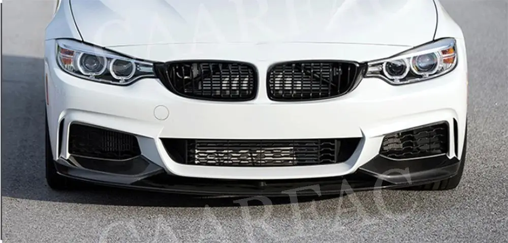 Carbon Fiber Front Bumper Lip Spoiler Splitters For BMW 4 Series F32 F36 M Sport 2014UP M Style Facelift Accessories Car Styling