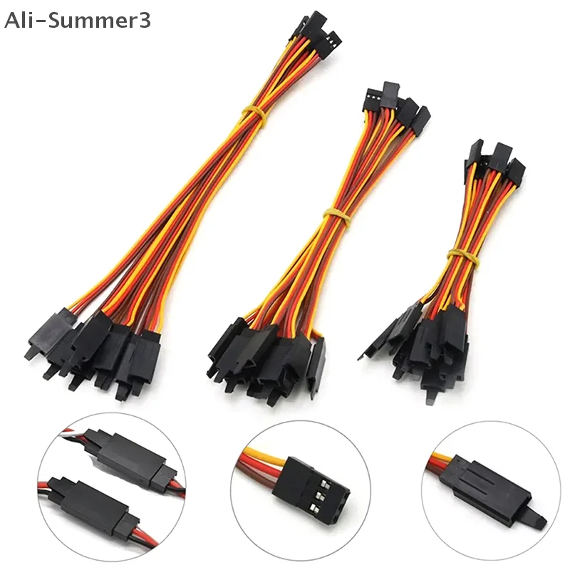 

10Pcs 10-100CM Extension Lead Wire Cable Anti-Loose 60 Core Servo For RC JR Male To Female Model Aircraft Adapter Cable