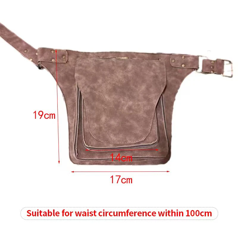 Medieval Pouch Adjustable Pu Leather Belt Pocket Men Women Vintage Hip Bag Waist Pack Warrior Knight Cosplay Accessory Wallet