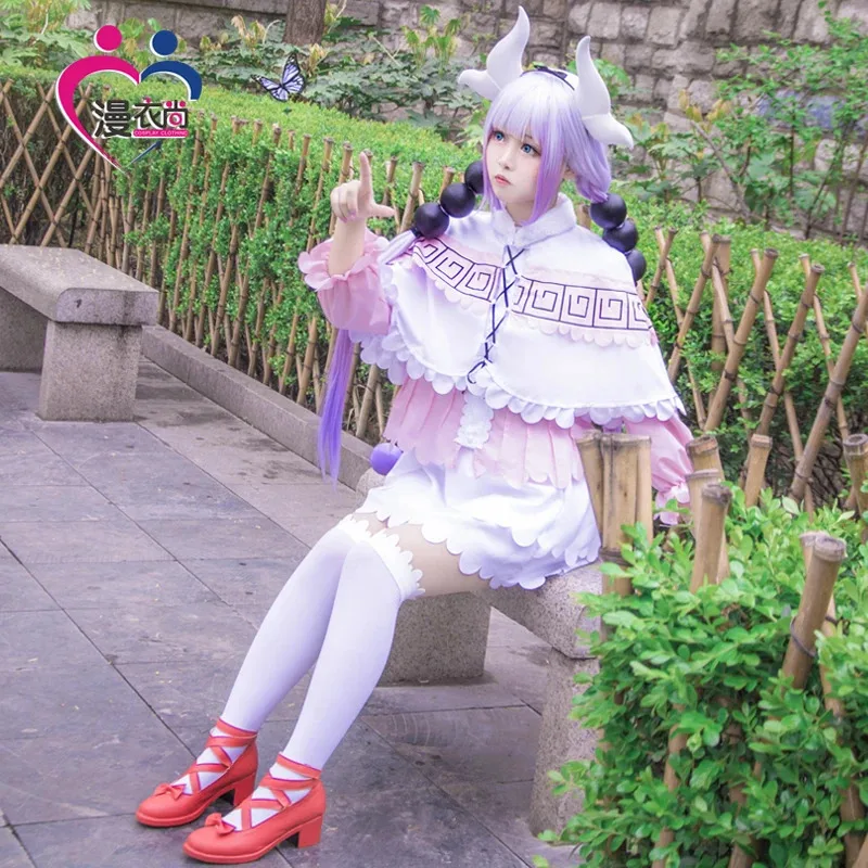 Nuevo 2025 Miss Kobayashi's Dragon Maid Kanna Kamui disfraces Cosplay fiesta de Halloween vestido Kawai para mujeres ❤ ❤ dd