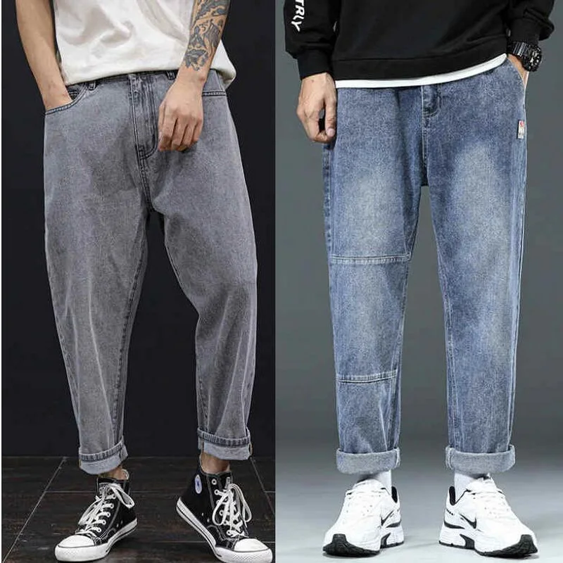 Jeans Men Loose Harem Pants Young People Denim Jogging For Spring Summer Ankle-Length Pants