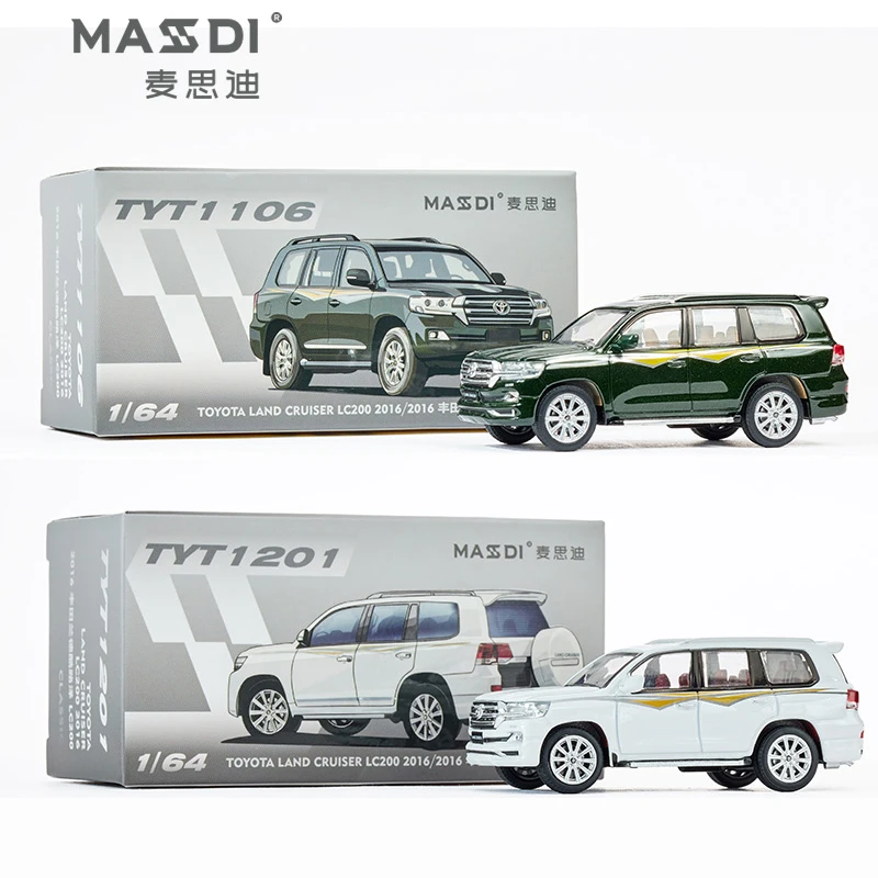 MASDI 1/64 Toyota Land Cruiser LC200 2016 Car Alloy Toys Motor Vehicle Diecast Metal Model Kids Xmas Gift Toys for Boys