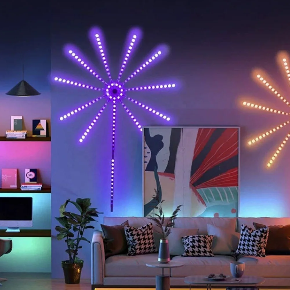 الألعاب النارية الذكية LED قطاع أضواء RGBIC بلوتوث التحكم عن بعد ضوء النيون ضوء الغلاف الجوي للمهرجانات أو الحفلات