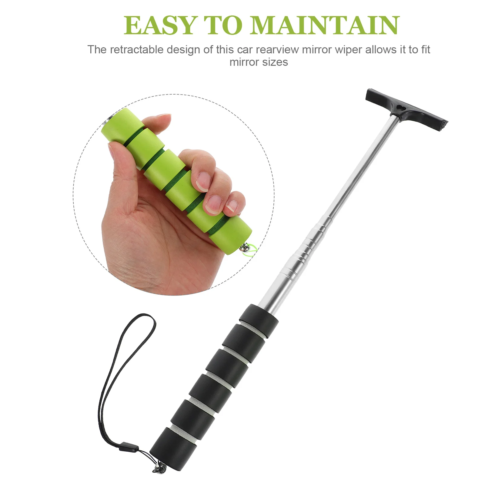 

2pcs Telescopic Rearview Mirror Wiper Retractable Car Window Cleaner Tool For Side Mirror Windshield Squeegee Automotive