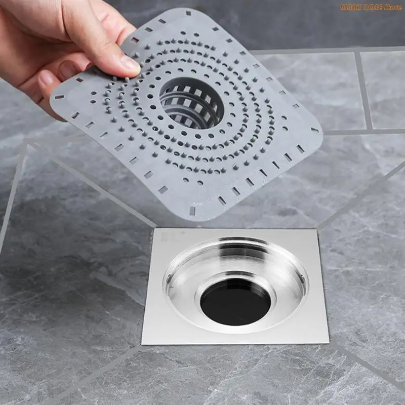 K1AE Drain Guards Hair Trap Not Slip Silicone Cover Clog Without Designs for Bathroom Use
