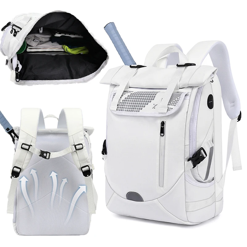 Mochila de tenis y bádminton, bolsa deportiva ligera e impermeable para gimnasio y viajes, mochila multifuncional para ordenador