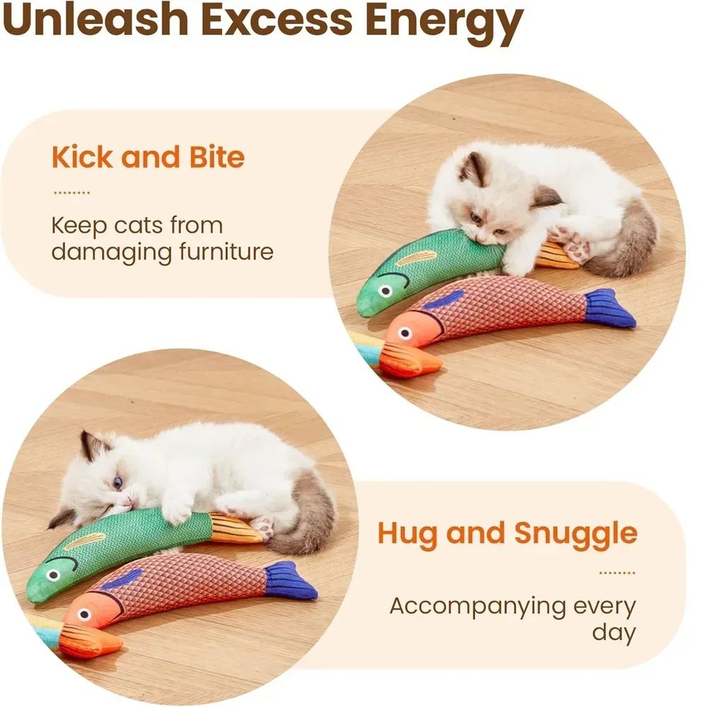 1-3er-Pack Katzenminze-Saury-förmige Katzenspielzeuge, Plüsch-Softspielzeuge für Kätzchen im Innenbereich, langlebige Spielzeuge für Kätzchen zum Trainieren und Spielen – Detail 5