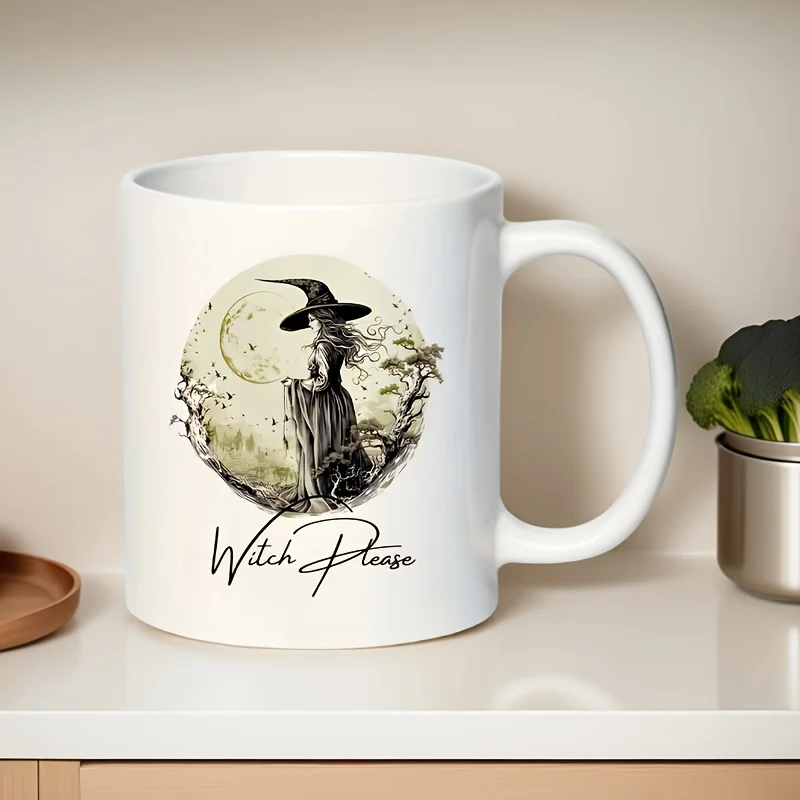 1 cup with a Halloween witch pattern, machine washable, suitable for restaurant kitchens