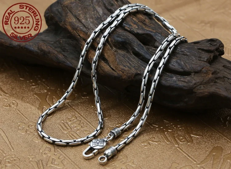 

Real S925 sterling silver necklace bracelet for men and women personality fashion high sense of party gifts