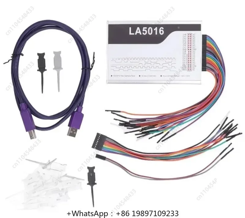 LA5016 USB 16-Channel Logic Analyzer, 500 MS/s Sampling Rate, 10 GSa Memory Depth, FPGA Debugging Tool
